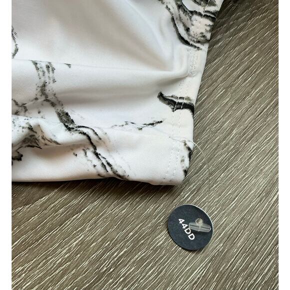Swim By Cacique 44DD One Piece Black and White Marble Swimsuit NEW‎ - Picture 3 of 7